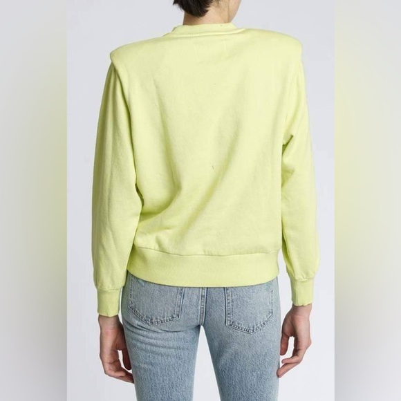 Pistola Kirsten Shoulder Pad Sweatshirt Citron Yellow Neon Women’s Sz Small Crew - Picture 3 of 13